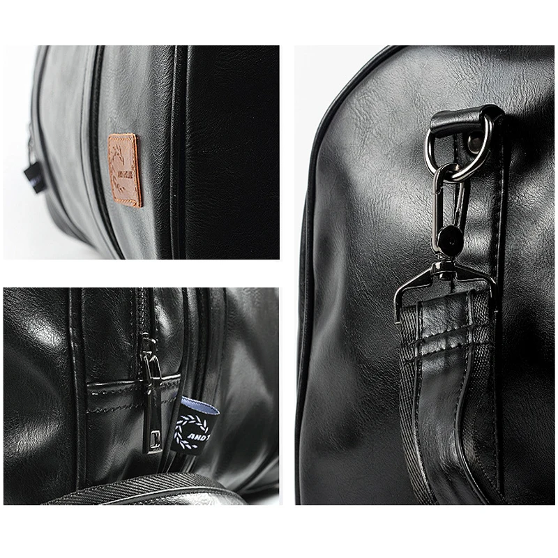 Спортивные сумки кожаный спортивный рюкзак мужской черный большой ПУ