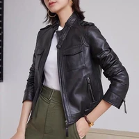 2021 women new fashion genuine real sheep leather jacket g14