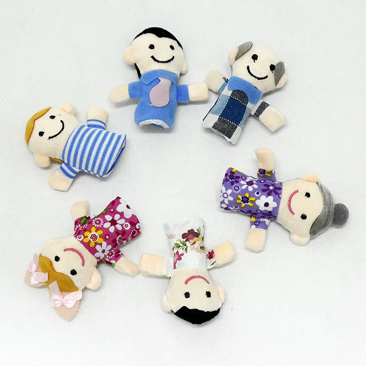 

6PCS Cute Cartoon Biological Animal Finger Puppet Plush Toys Child Baby Favor Dolls Tell Story Props Boys Girls Finger Puppets