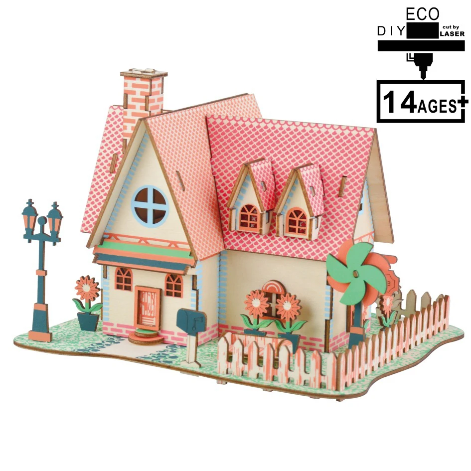 Новая Земля 3D деревянная головоломка DIY Модель Детская игрушка Подсолнух усадьба