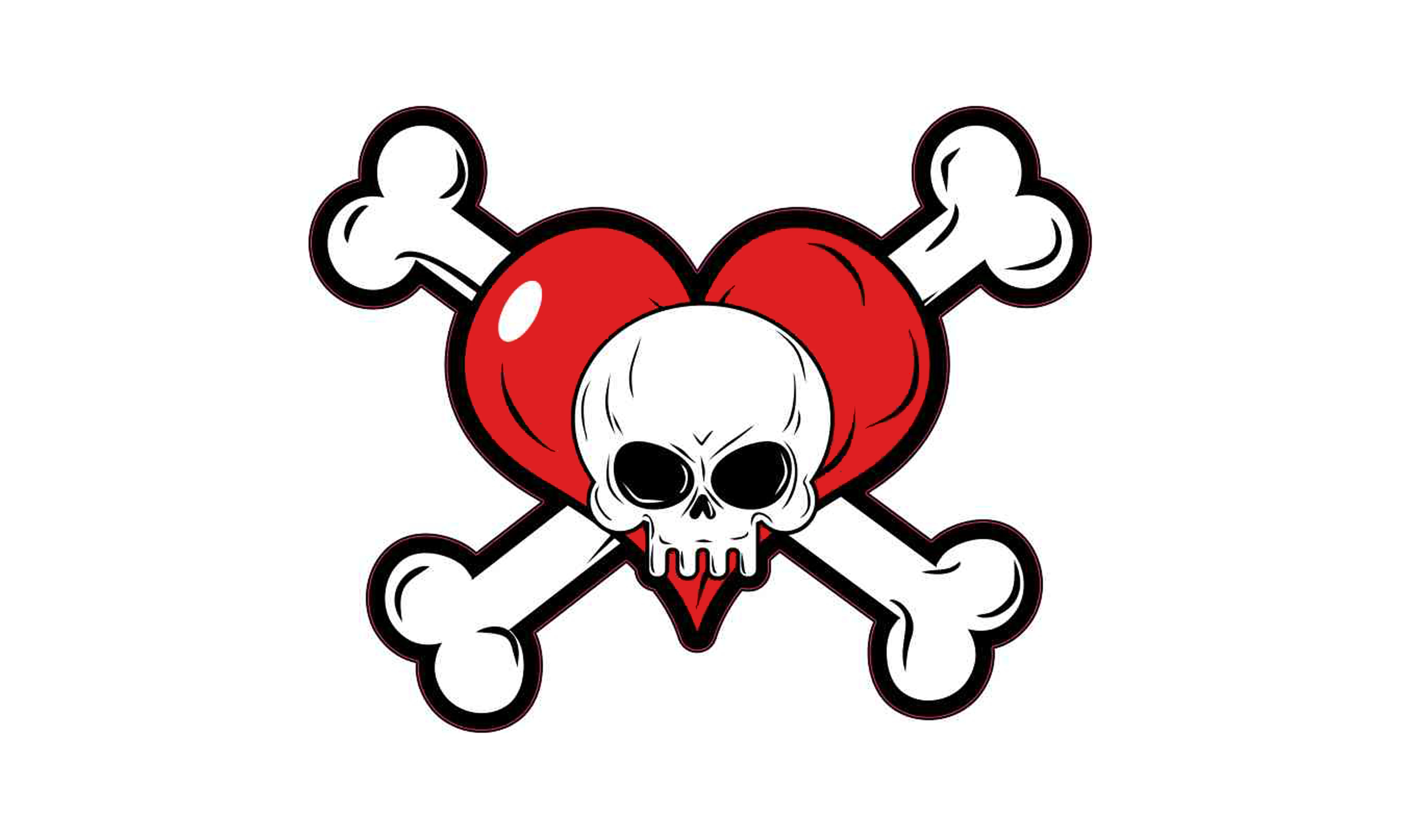 Баннер с изображением черепа и сердца 90x150 см |