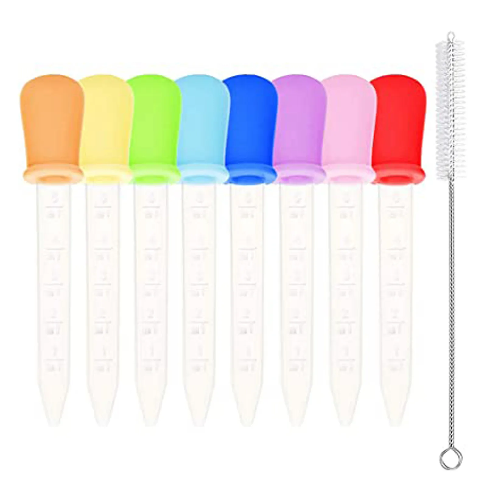 

New 8 Pack Liquid Dropper Silicone And Plastic Droppers Pipettes With Bulb Tip Eye For Gummy Bear Mold And Candy Molds 2021