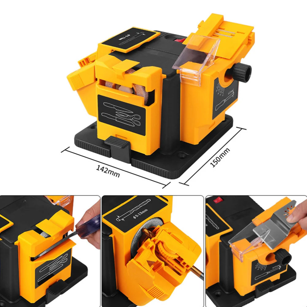 

96W Multifunction Sharpener Electric Drill Sharpening Machine Kitchen Sharper Grinding Sharpener with Plug