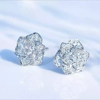 2021 design wedding jewelry luxury shiny aaa austrian cubic zircon stud earrings elegant flower earrings for women stylish gifts
