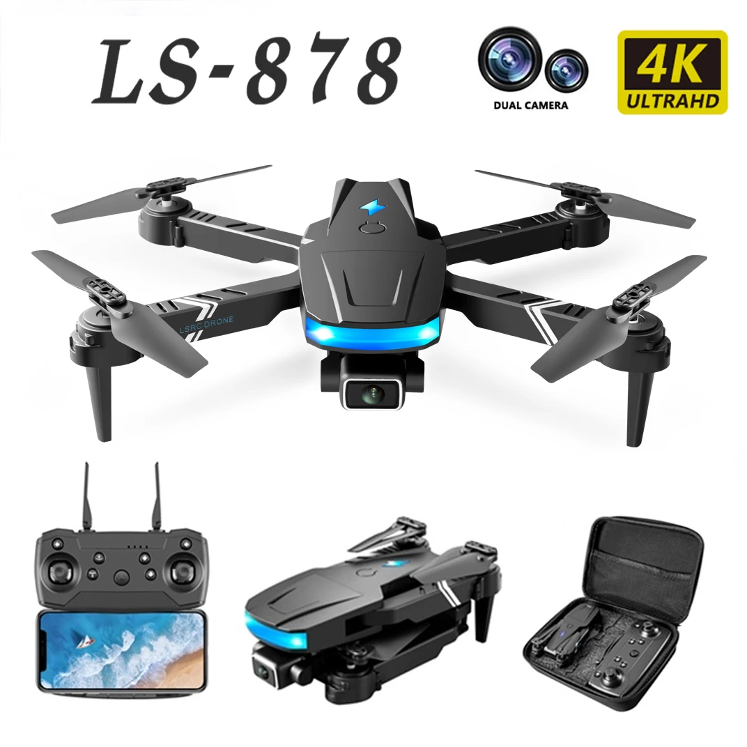 Дрон с дистанционным управлением idg LS878 4K HD Двойная камера Wi Fi FPV режим удержания