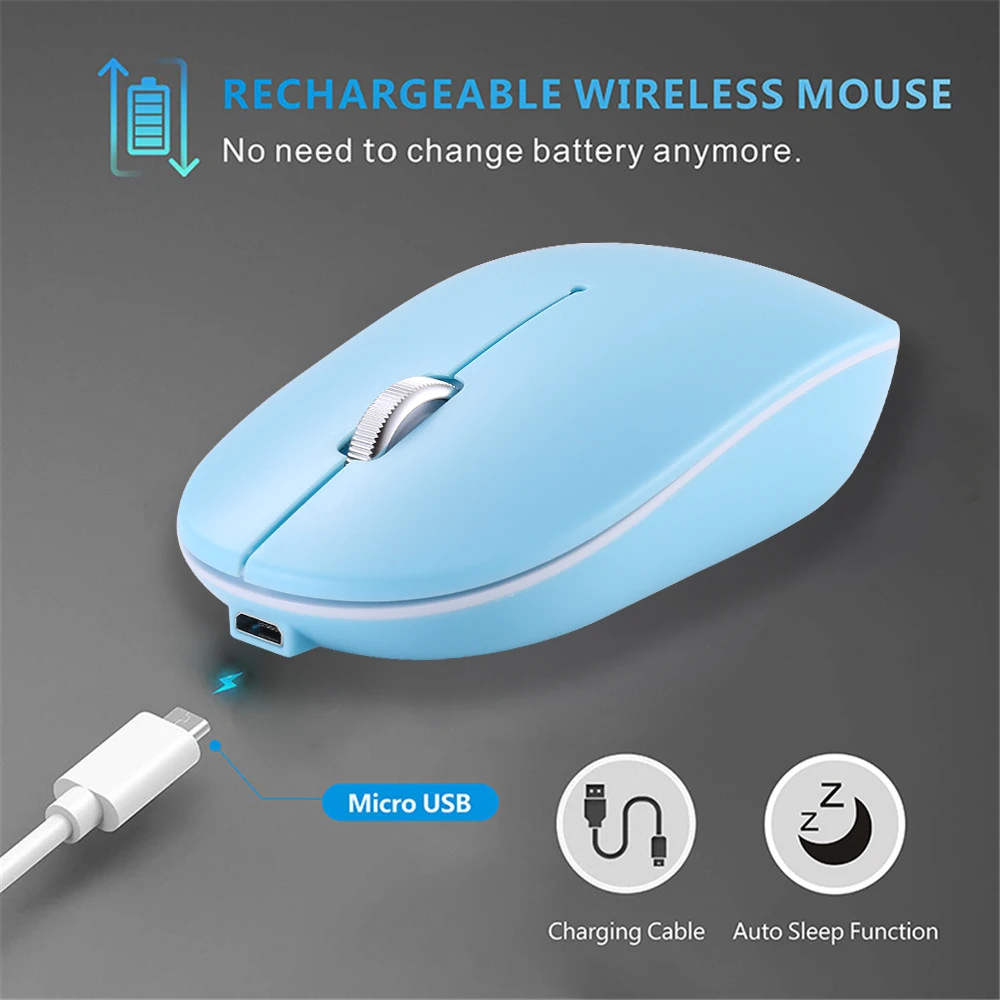 

Dual Mode Wireless(Bluetooth 5.0+ USB) Computer Mouse Wireless,2.4G Optical Silent Mouse with Nano USB Receiver