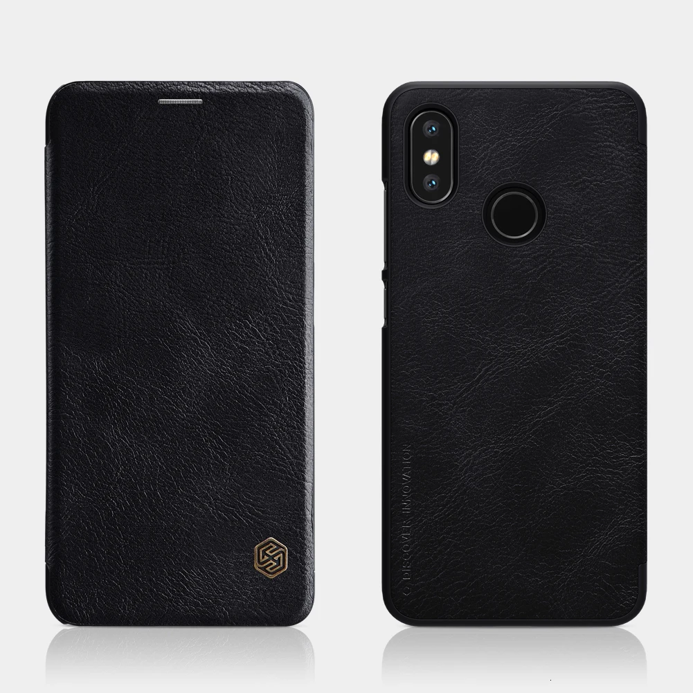 Кожаный смарт-чехол для Xiaomi Mi 8 с функцией автоматического сна и пробуждения 6," Nillkin QIN кожаный чехол для Xiaomi Mi 8 с отделением для кредитных карт