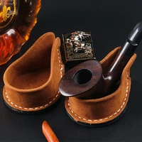 cowhide pipe holder portable pipes rack holders tobacco smoking pipe standholder tool accessories