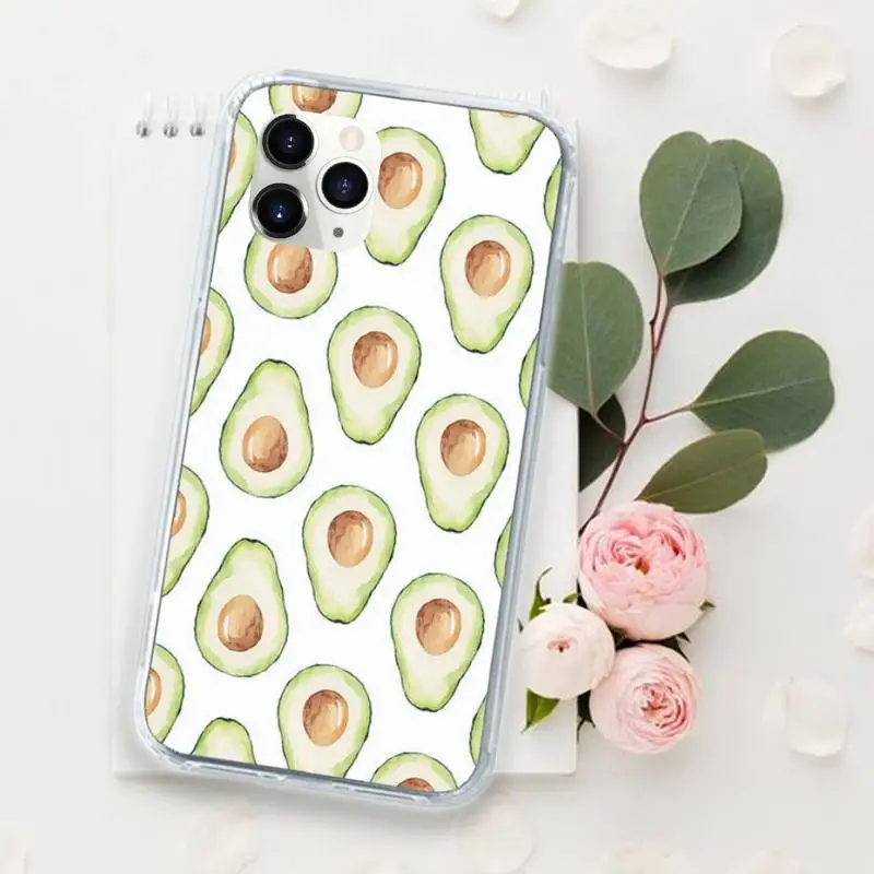 

Fruit avocado cute cartoon pattern Phone Case for iPhone 11 12 mini pro XS MAX 8 7 6 6S Plus X 5S SE 2020 XR Luxury shell funda