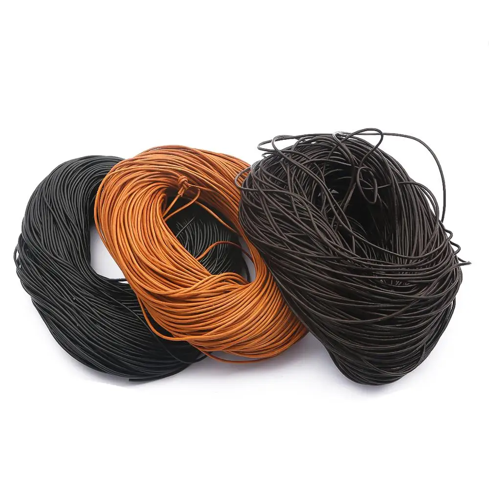 Шнур из коровьей кожи черный темно-коричневый натуральный цвет | Украшения и