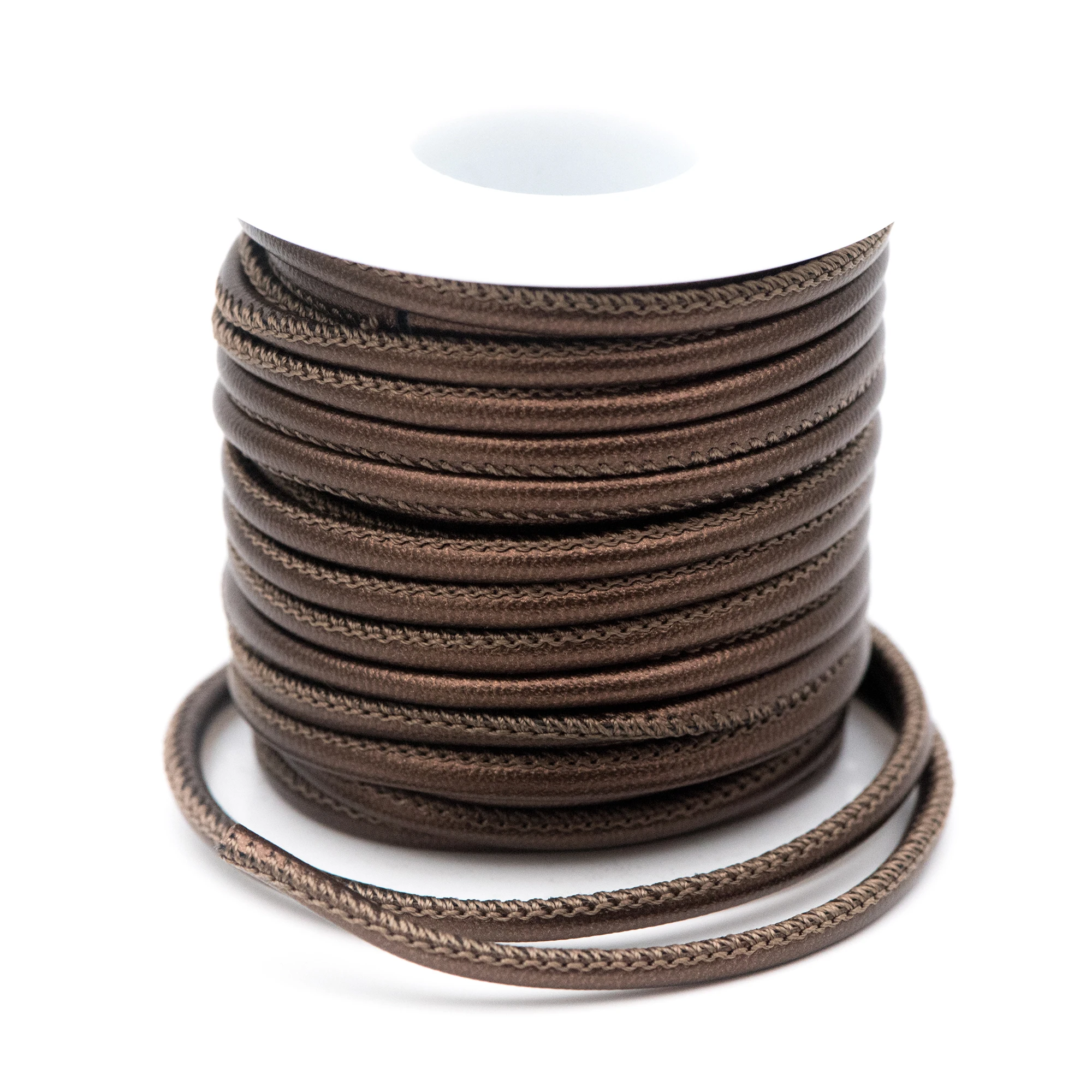 

4mm Round Leather Cord, Dark Copper Leather Cord, Wholesale 1 Coil=10 Yards (FB-035-8)