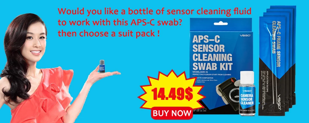 Профессиональный VSGO APS-C рамка датчик чистящий набор для мазков 10 шт Упаковка для DSLR камеры датчик Объектив телефон экран Клавиатура и очки