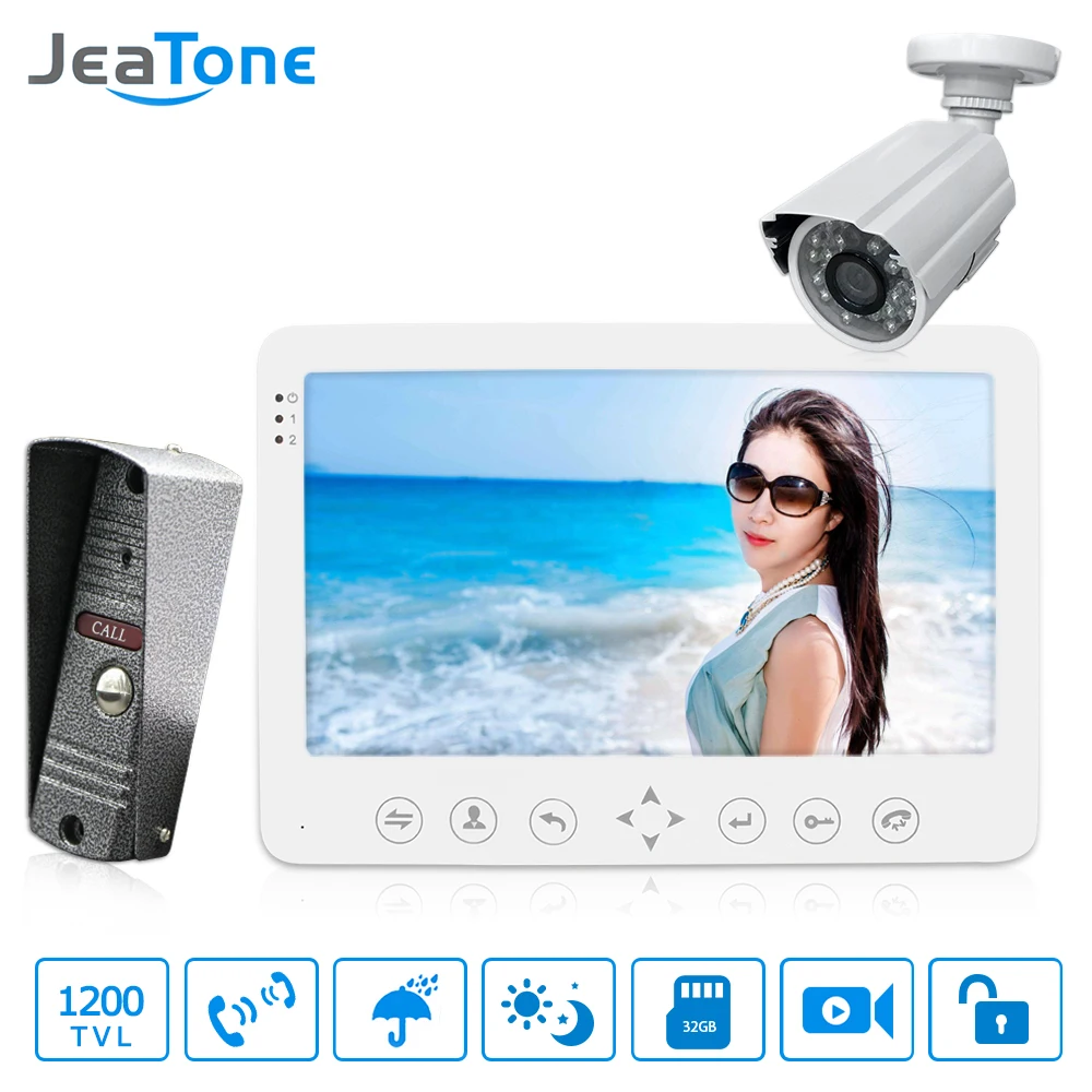 P201S1M715W1CAM Jeatone видеодомофон 7 ''HD проводной видео дверной звонок камера Поддержка ИК ночного видения датчик движения для домашней безопасности+ 1200TVL камера - Цвет: P201S1M715W1CAM
