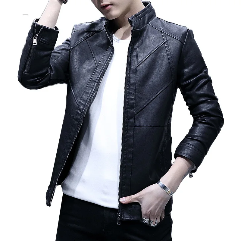 

Men's leather jacket spring and autumn new style leather jacket men's jacket coat