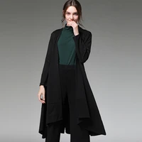 euramerican 2019 new winter plus size wind coat womens roman cotton tops fashion loose v neck show thin stripe knit coats