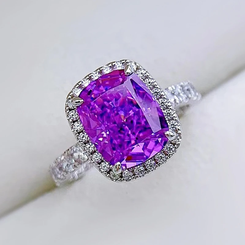 Кольцо Knobspin с бриллиантами женское обручальное серебристое фиолетовое высоким