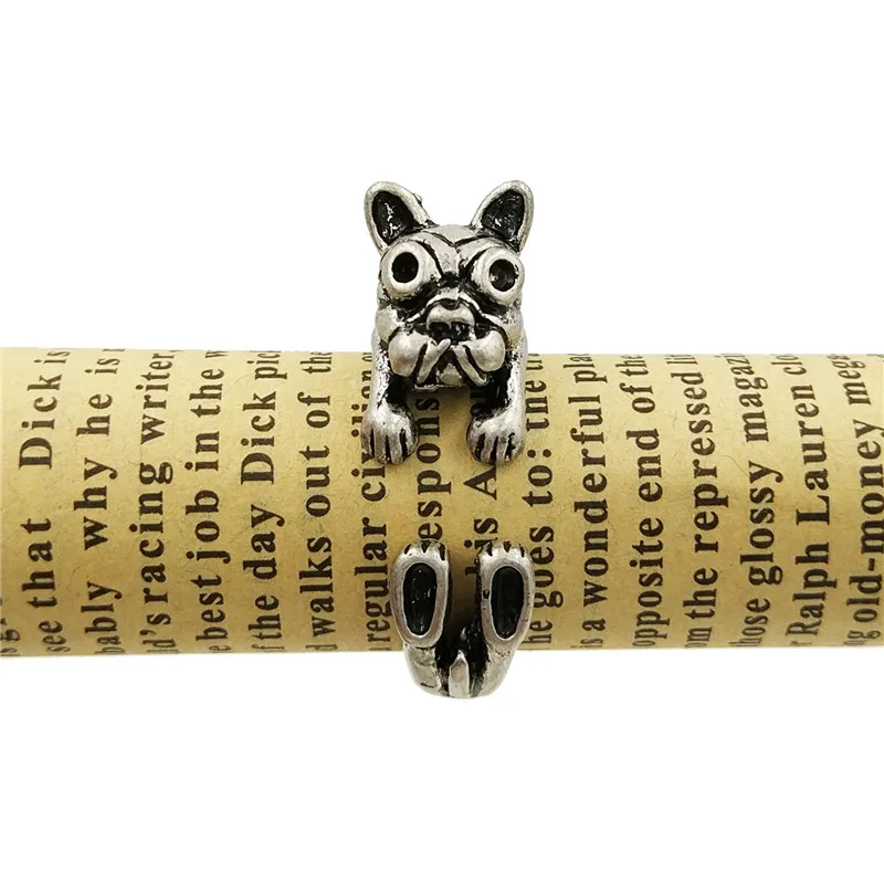 Прямая поставка винтажные кольца в виде животных милые французского быка и