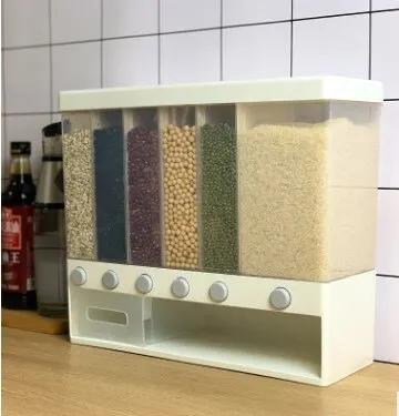 10 кг настенный разделенный диспенсер для риса и зерновых автоматическая