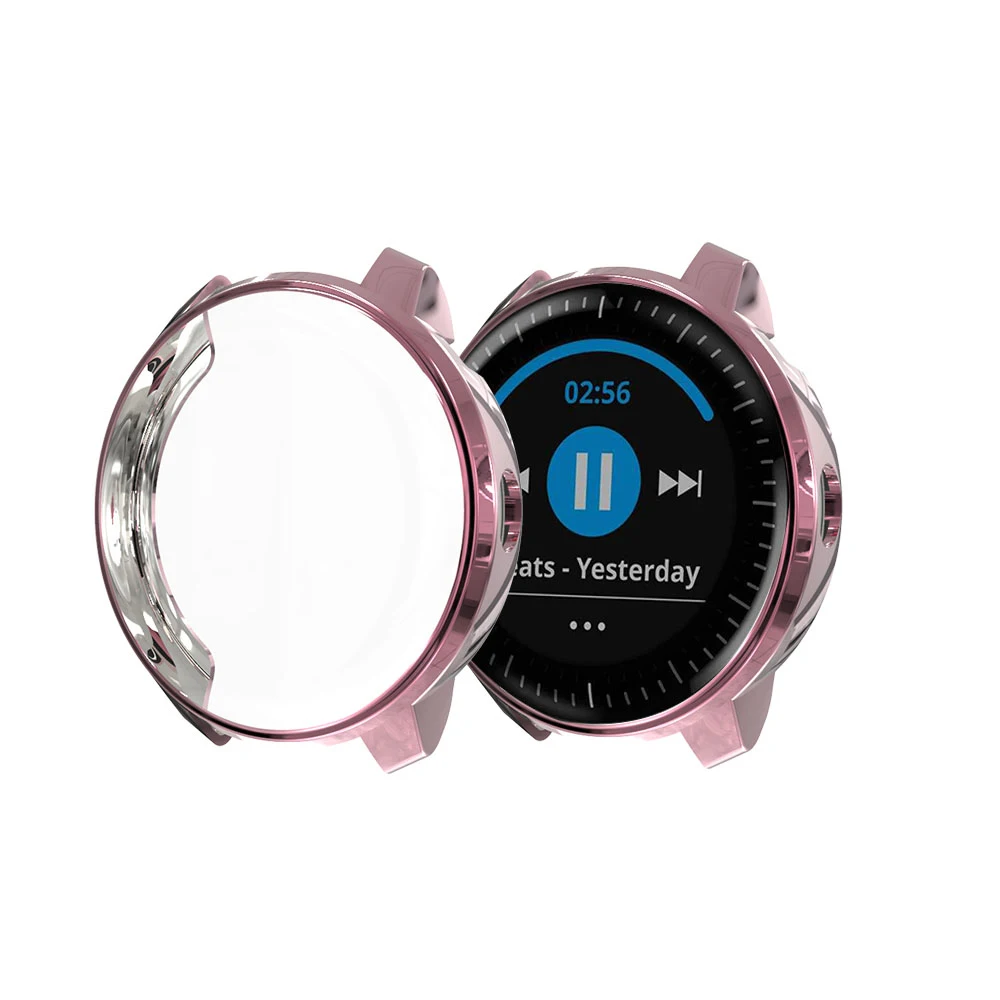 Pink Чехол для смарт часов для смарт-часов Garmin vivoactive 3 полный защитный TPU чехол для Garmin vivoactive3 Экран протектор для vivoactive 3 - Цвет: Pink
