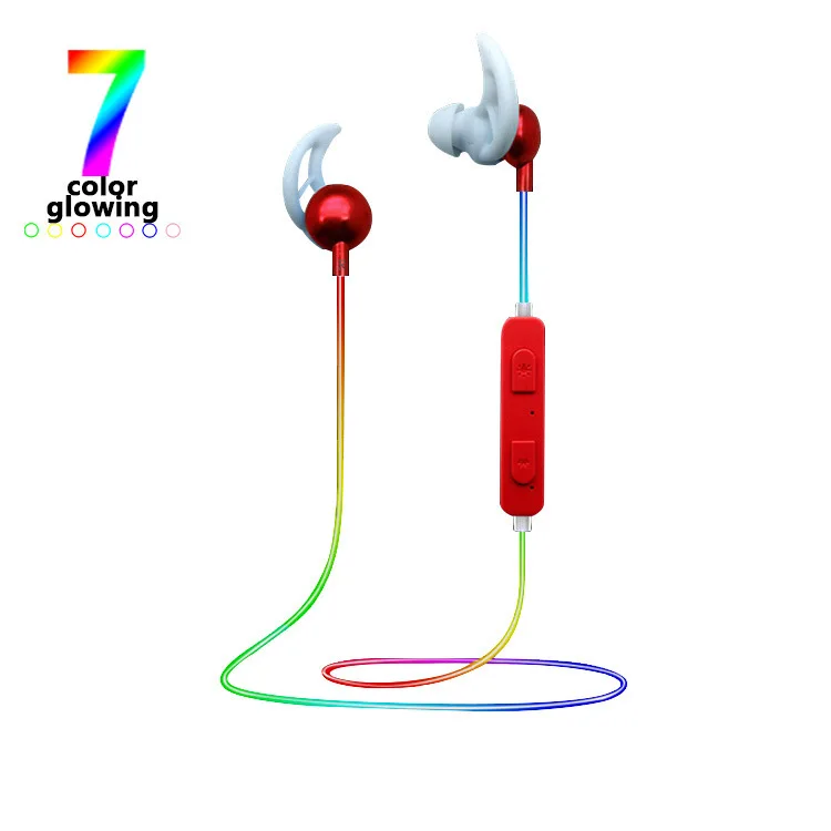 Bluetooth гарнитура семицветная Люминесцентная Хроматическая Спортивная ночная