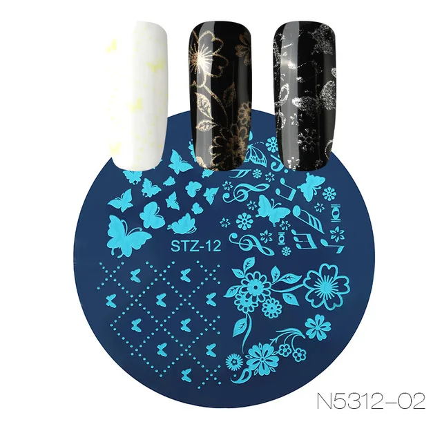 N5312-02 ROSALIND резиновый штамп для ногтей штамповки пластин штамп скребок с шапкой шаблон все для маникюра верхний гелевый штамп для дизайна ногтей - Цвет: N5312-02