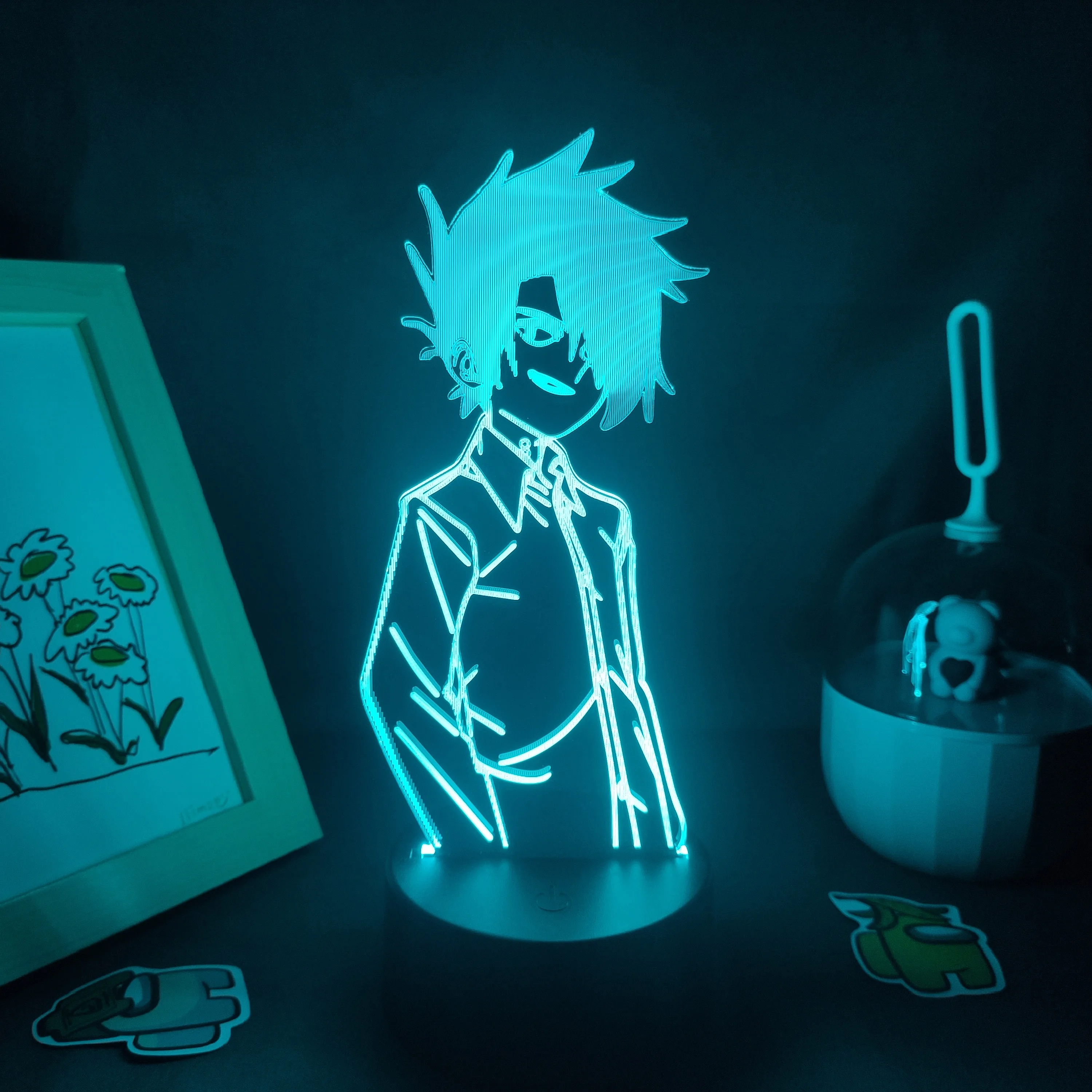 

3D Лавовая Лампа фигурка манга Ray The обещанный неоновые светодиодные RGB ночники, красочный подарок для украшения стола в спальню друга