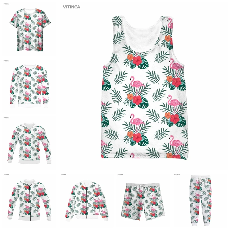 

vitinea New 3D Full Print Red-crowned crane and flower T-shirt/Sweatshirt/Zip Hoodies/Thin Jacket/Pants Four Seasons Casual R13