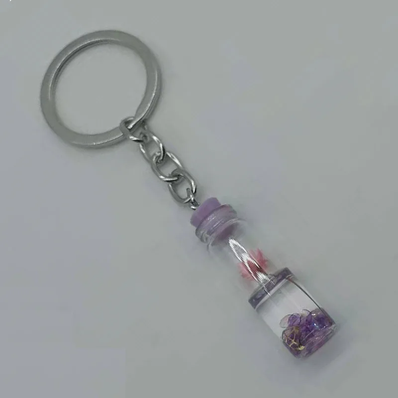 Брелок цветок с высушенной розой круглый брелок из хрустального стекла для