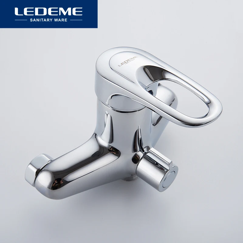 LEDEME Смеситель для ванны с длинным изливом 400мм латунь Цвет: хром L2204|head head|head showerhead