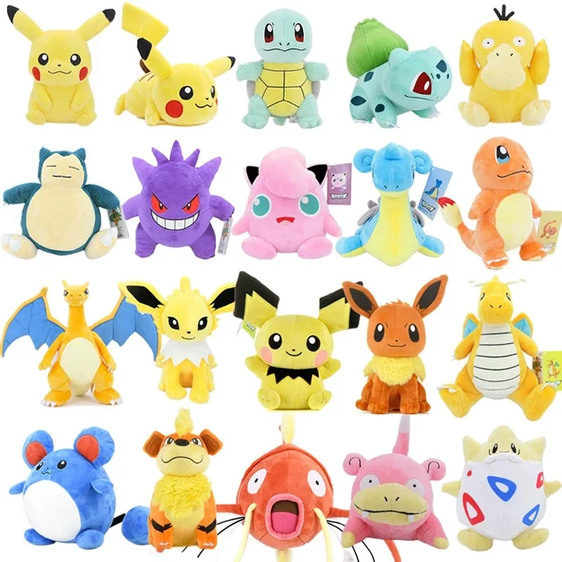 

Pokemon Plush Anime Stuffed Doll Charmander Pikachu Plush Toy Eevee Squirtle Bulbasaur Jigglypuff Lapras Christmas Gift For Kid