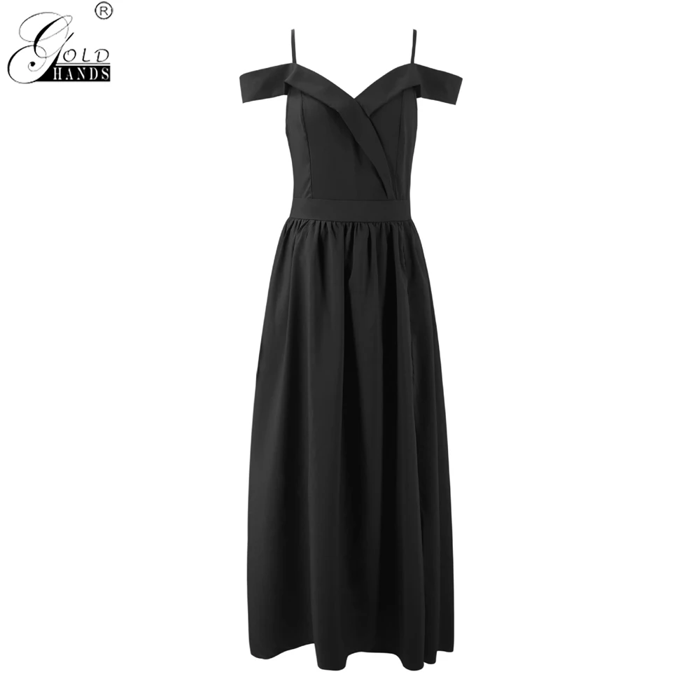 Женское вечернее платье золотистого цвета длинное на бретельках с v образным