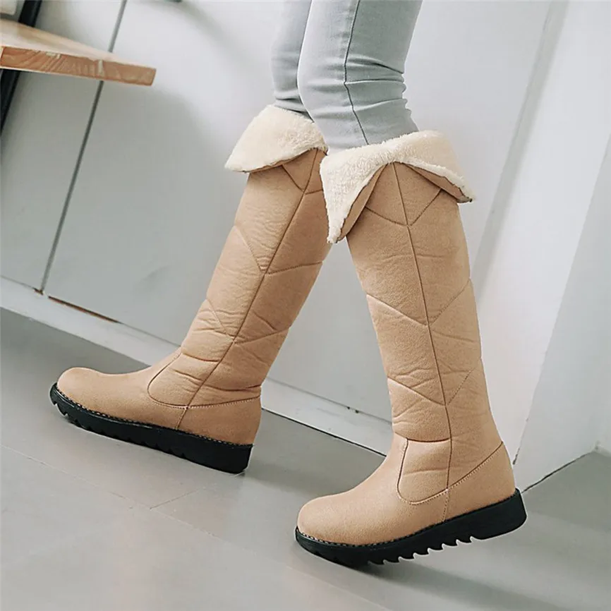 Зимние сапоги на плоской подошве теплые высокие из бархата 2019 г. Модные