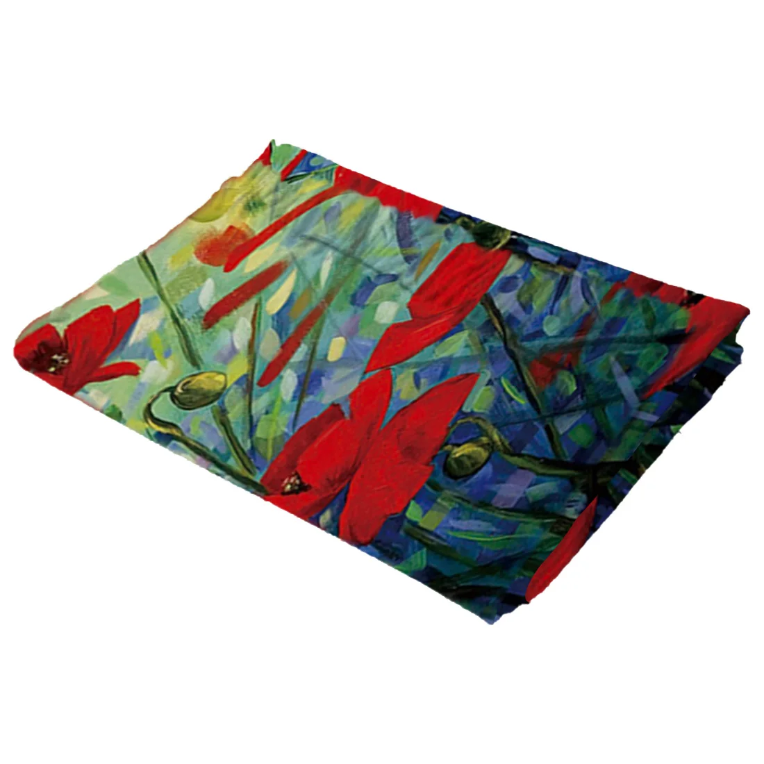 Мягкие кашемировые шарфы женские осенние палантины с рисунком макового цветка