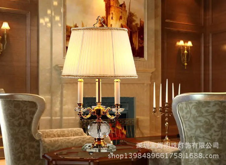 Fashion europe europe base fabic lampshade Table Lamps for Home Parlor Dining bed Room