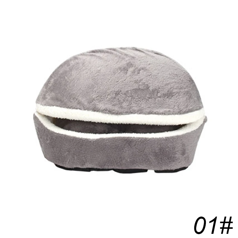 

Removable Cat Sleeping Bag Sofas Mat Hamburger Dog House Short Plush Small Pet Bed Warm Puppy Kennel Nest Cushion Pet Products