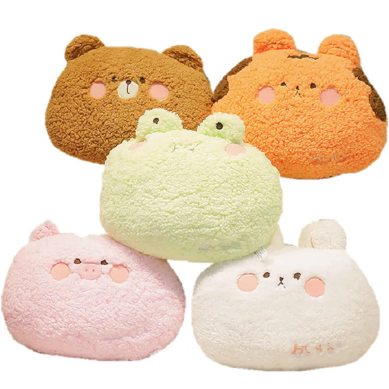 Cute Plush Animals Pillow Soft Lovely Brown Teddy Bear Rabbit Frog Tiger Pig Doll Sofa Chair Cushion For Girls Birthday Gifts