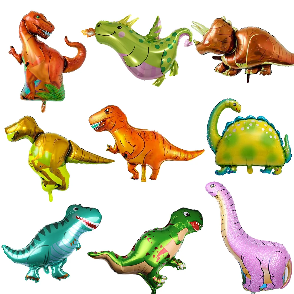 

Новые воздушные шары с динозаврами из алюминиевой пленки, трицератопс, тираннозавр рекс, бронтозавр, украшение для тематической вечеринки ...