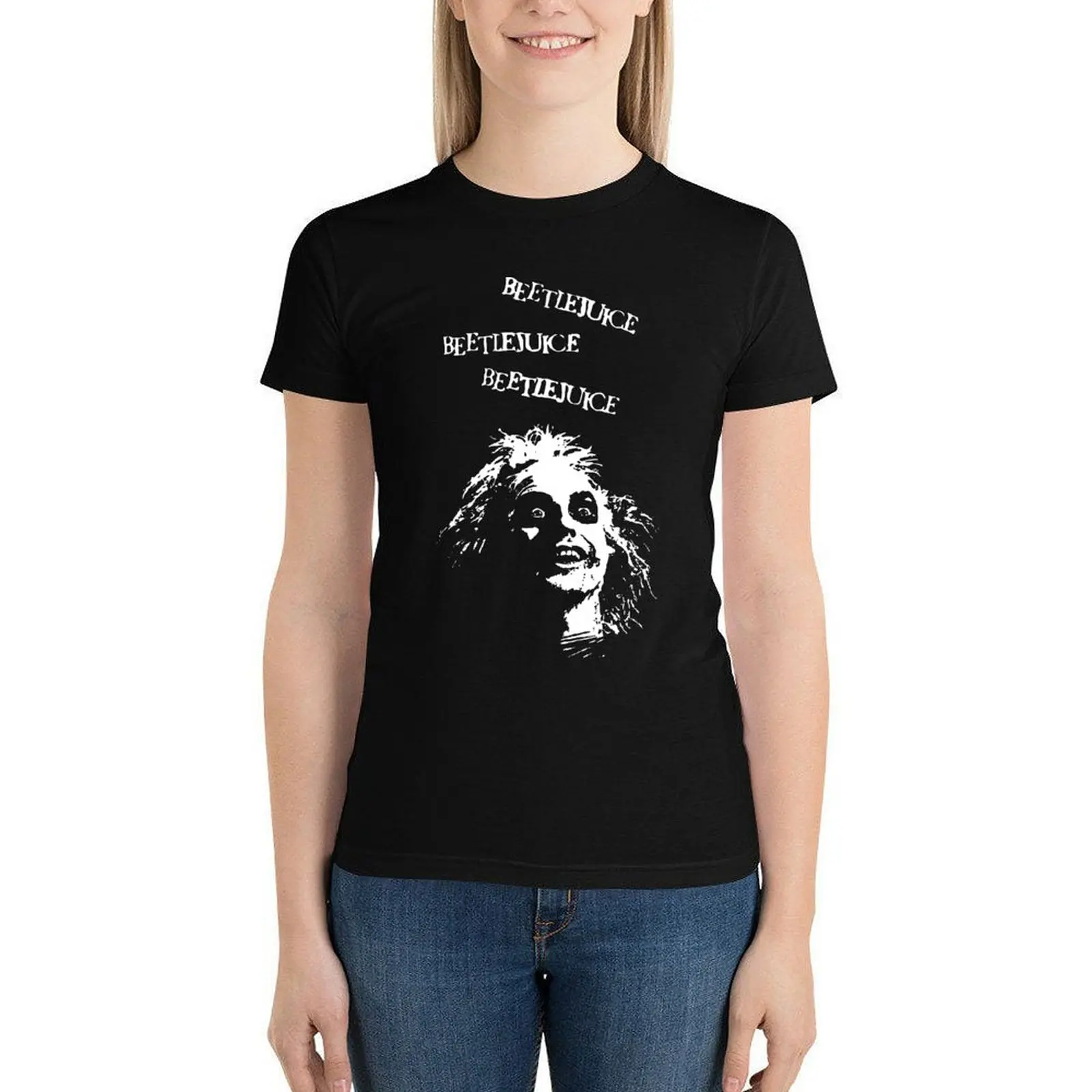 

Beetlejuice Cult T Shirt Horror Movie Graphic Women Kawaii T-Shirt Street Style Short Sleeve 100 Cotton O Neck Tee Shirt XL