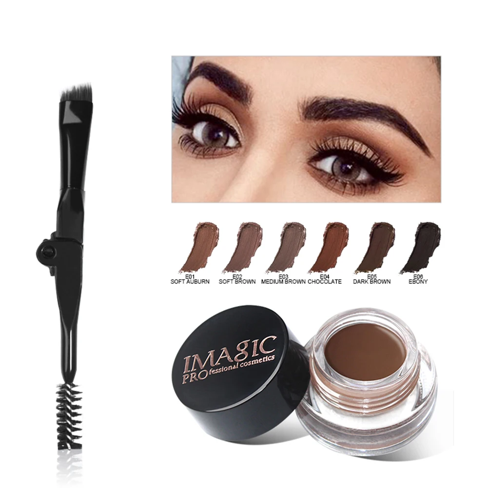 

Hot! Professional Eye Brow Dye Gel Long-Lasting Waterproof Eye brow Enhancer Cream Makeup Kit with Two-End Brush Fast delivery
