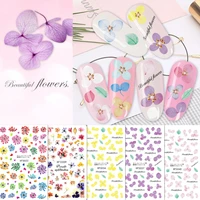 stickers nail art decorations flower petal design french manicure nail decals ornaments adhesive accessories autocollant