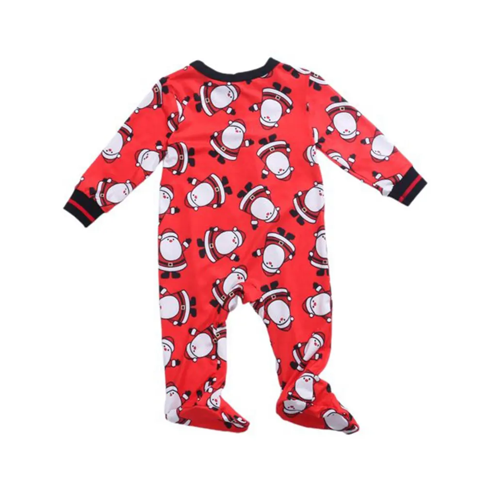 

2021 Christmas Red Cute Snow Deer Printed Romper Jumpsuits Matching Pyjamas Family Outfits Romper Baby Clothes Gift