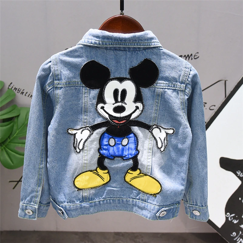 Костюм для мальчиков джинсовая куртка с мультяшным рисунком + джинсы модная