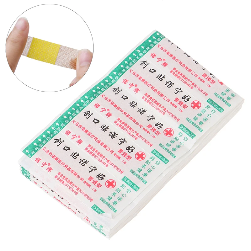 

100Pcs Breathable Disposable Waterproof Adhesive Bandage First Aid First Aid Kit Medical Hemostatic Stickers Kids Children Adult