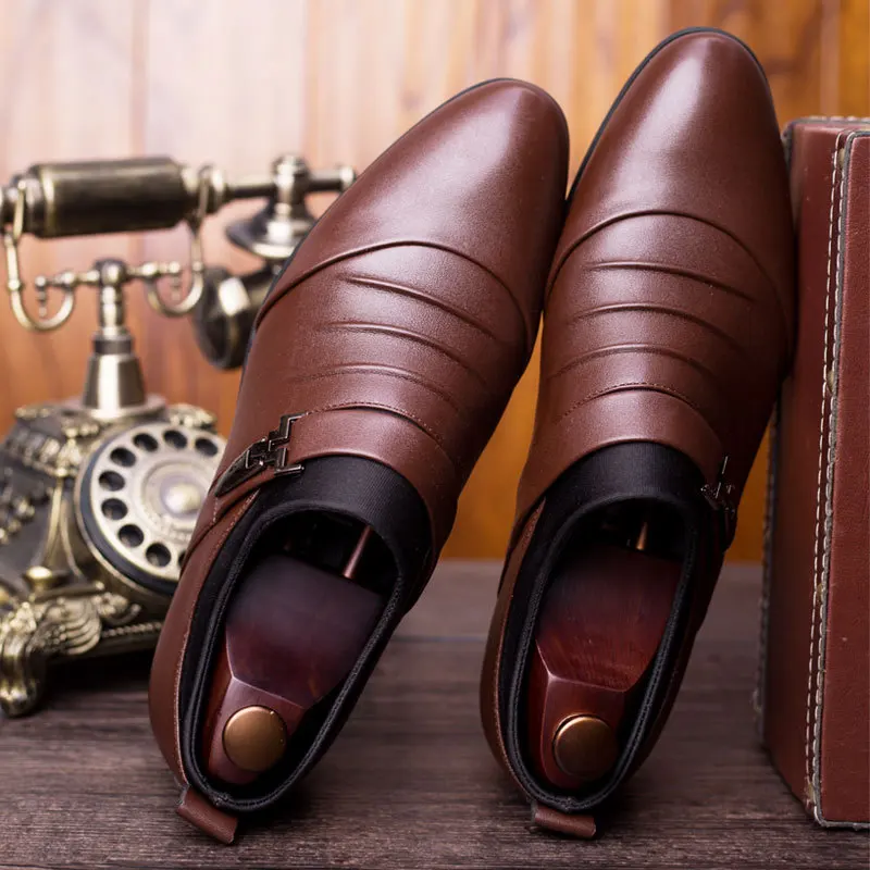 Туфли мужские кожаные деловые классические заостренный носок повседневная