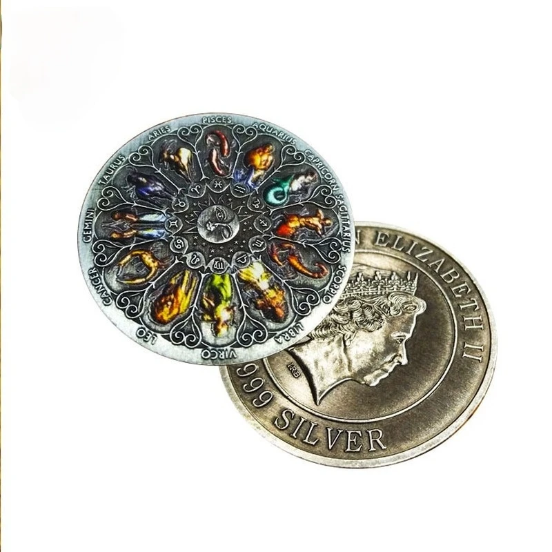 Суперкрасивые серебряные памятные монеты с двенадцатью созвездиями зодиака