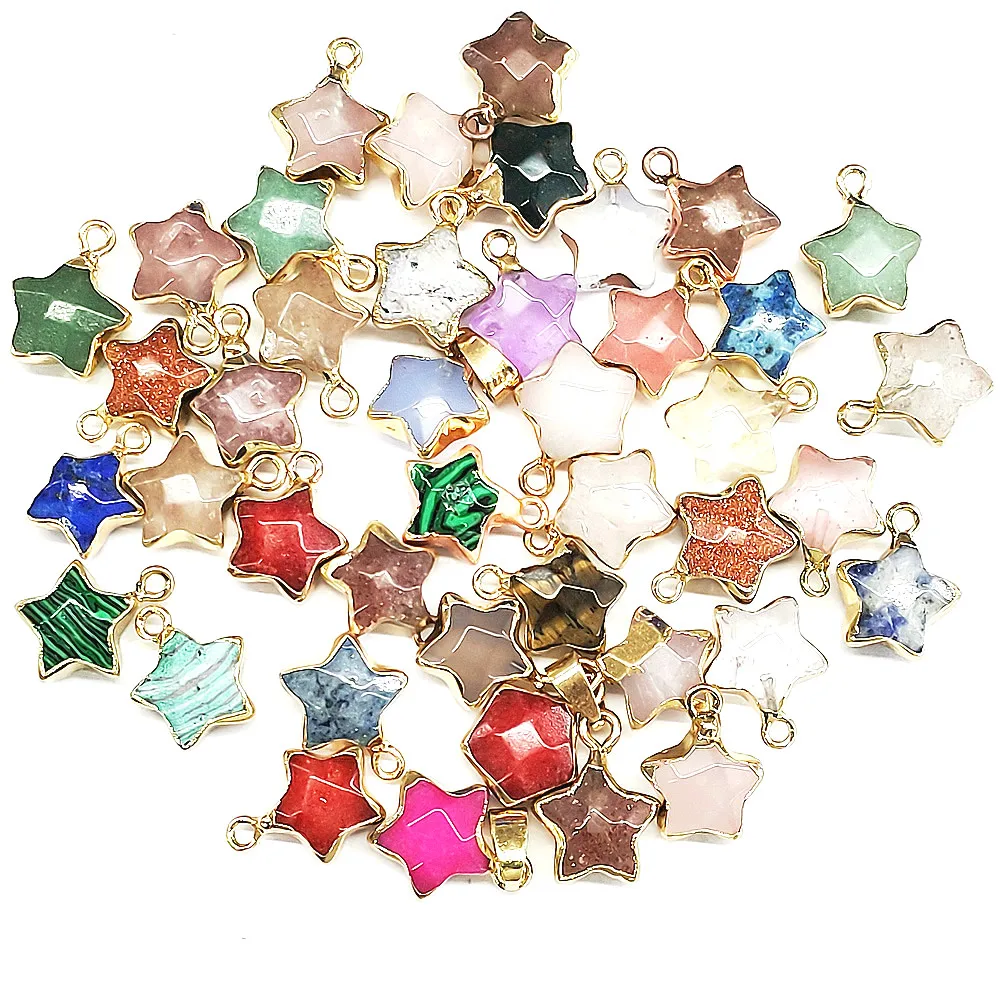 Кулон из натурального камня с пятиугольным аметистом 12x15 мм кулон в виде звезды и