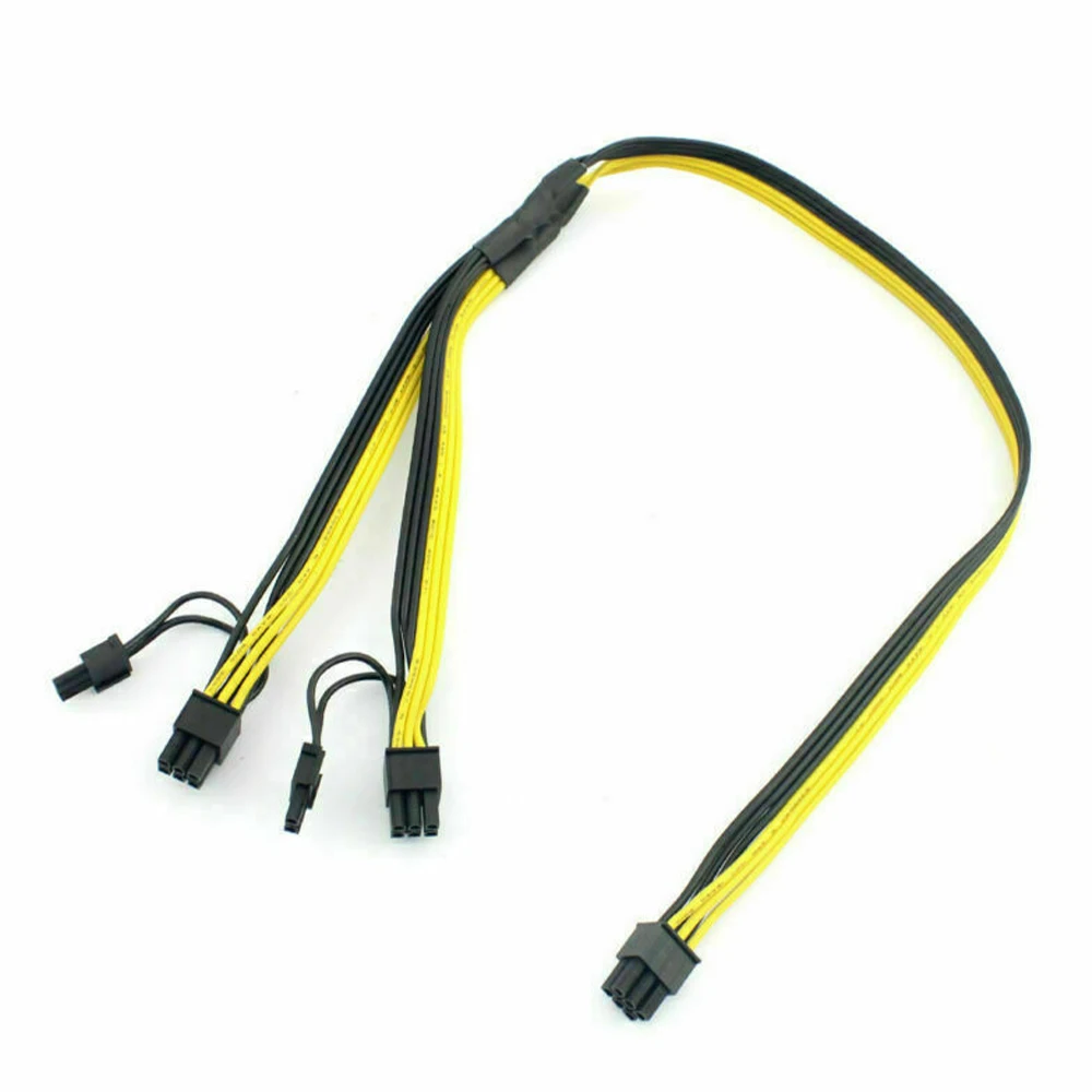 

5pcs PCI-E 6Pin to Dual 6+2-pin Power Splitter Cable 18AWG Graphics Card 6Pin to Dual 8Pin PCIE PCI Express Power Cable
