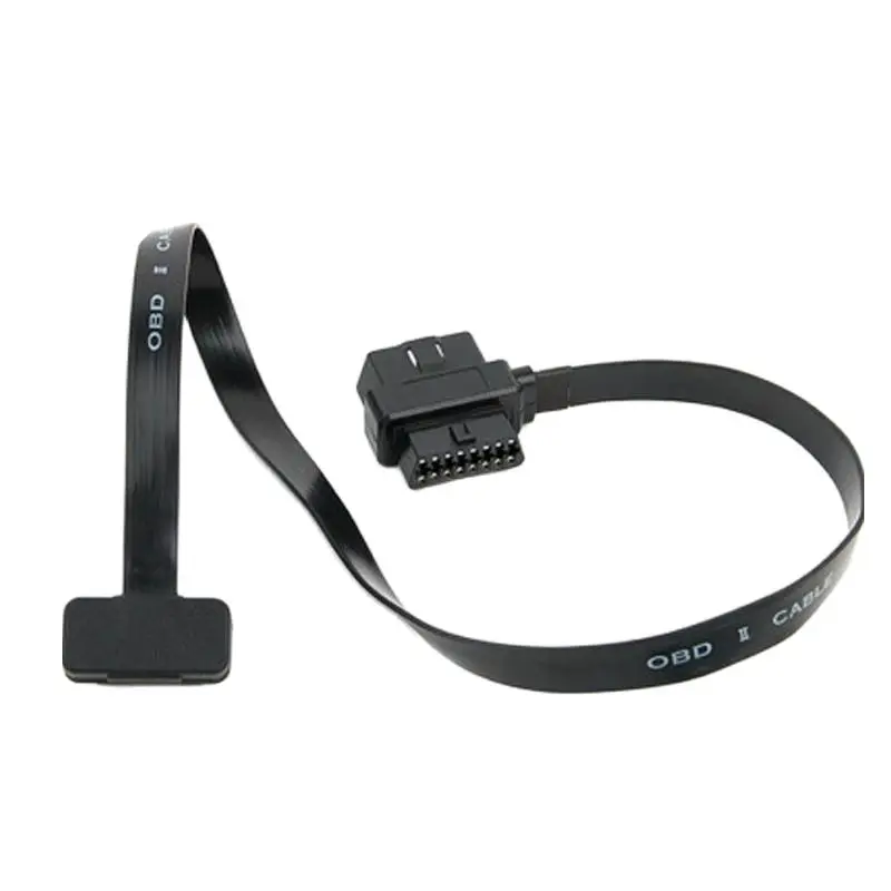 Фото Мужской + женский плоских проволочных поясов для OBD2 удлинитель адаптер OBD2 16-контактный диагностический 16 контактный полный преобразования ... №3