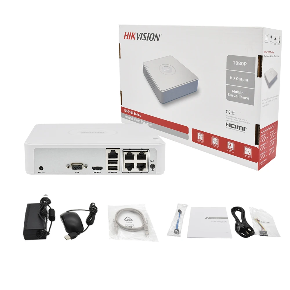 Hikvision NVR DS-7104NI-Q1/4P DS-7108NI-Q1/8P 4CH 8CH 4MP запись для PoE IP-Камеры CCTV сетевой