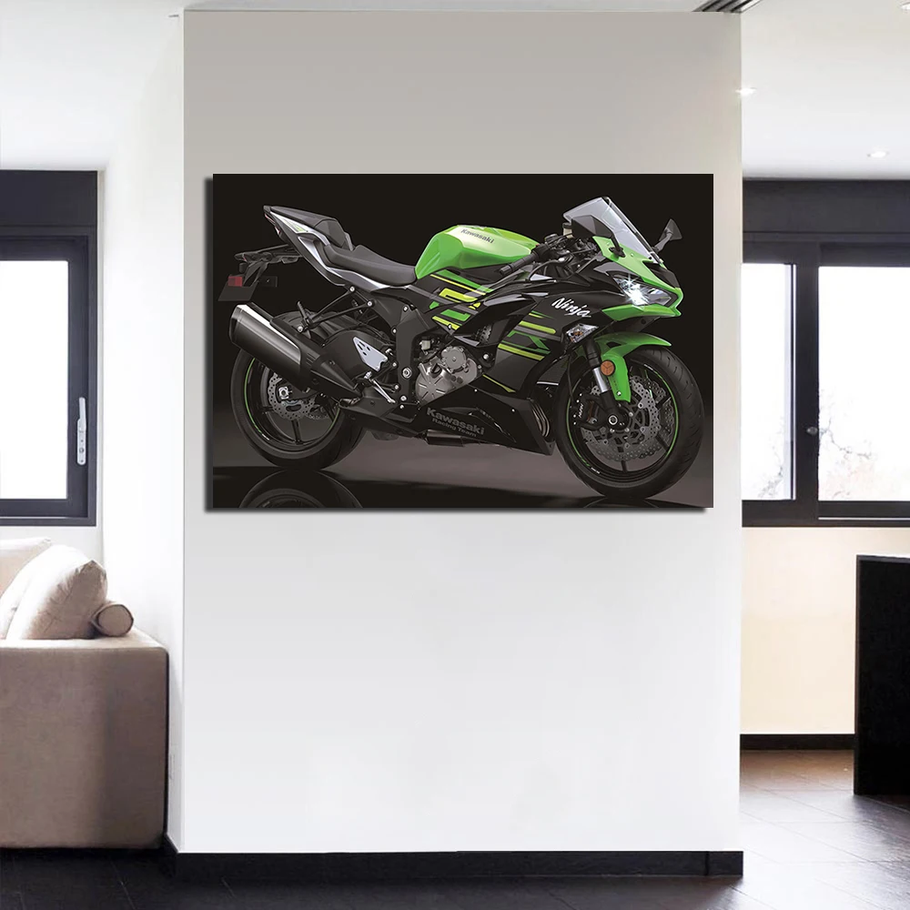 Картина на холсте Kawasaki Ninja ZX 6R для мотоциклов декоративный плакат и принт